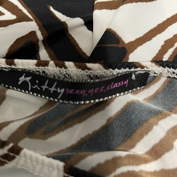 Kitty "Sexy Yet Classy" Halter Dress Brown White Black Size M/M‎ - Picture 12 of 12